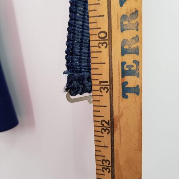 Vintage 80s cellulose blue cream geometric strecth belt 1980s y2k Festival boho - Picture 3 of 5